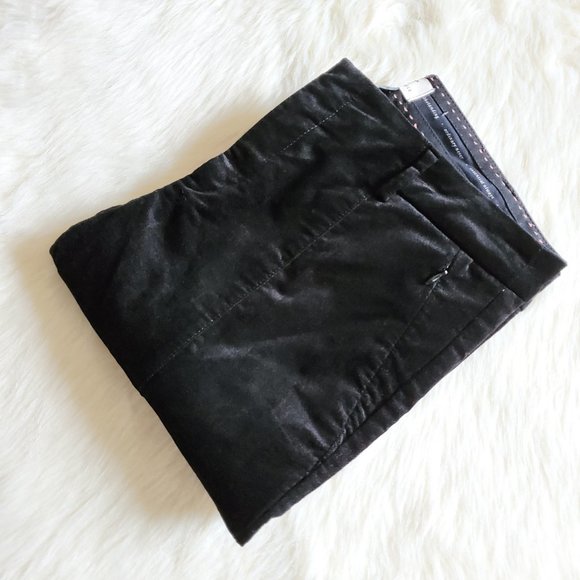 Anthropologie Essential Slim Black Velvet Pants 4 - Picture 11 of 16